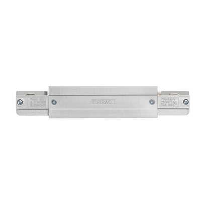 RENDL 3-circuit track system EUTRAC straight connector with feed-in silver grey  230V  R11322 2
