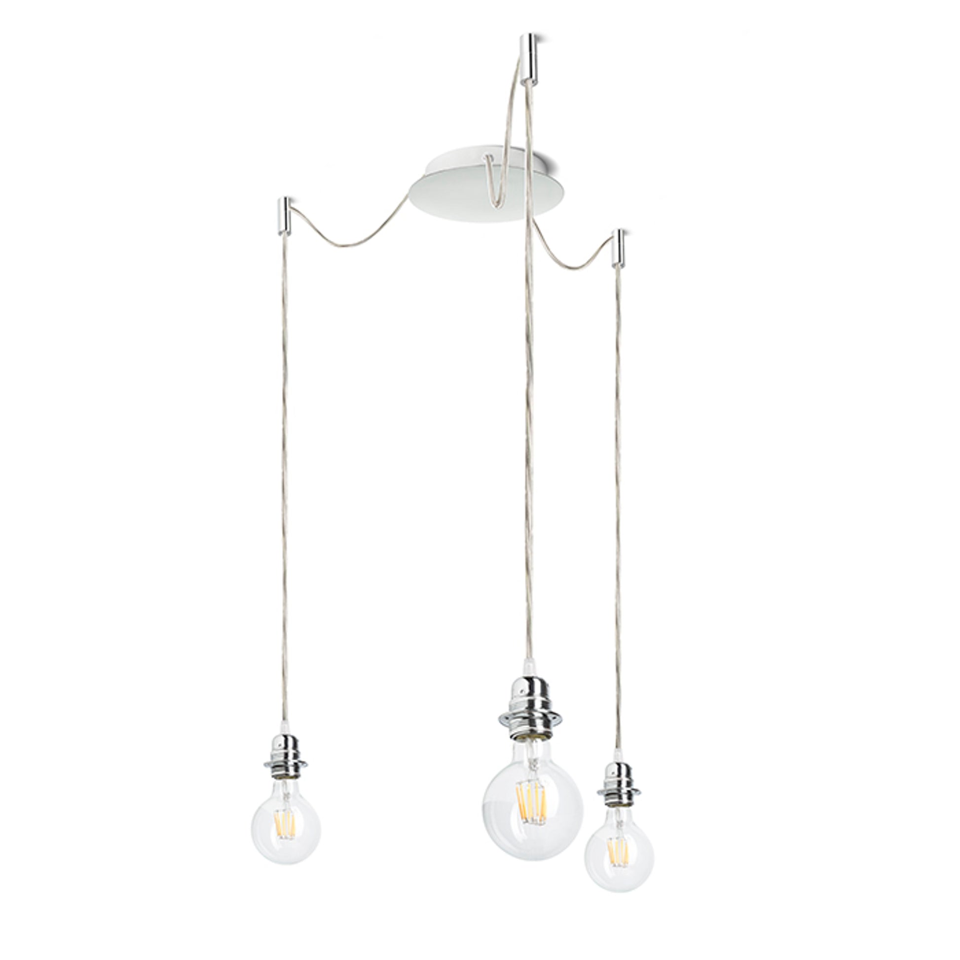RENDL shades, shade bases, pendent sets KOMBIX 3 pendant set CHB+TC+CHF   230V LED E27 3x15W R11788 1