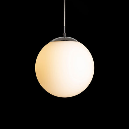 RENDL pendant lamp LUNA 25 pendant  opal-colored glass/chrome 230V LED E27 15W R13746 4