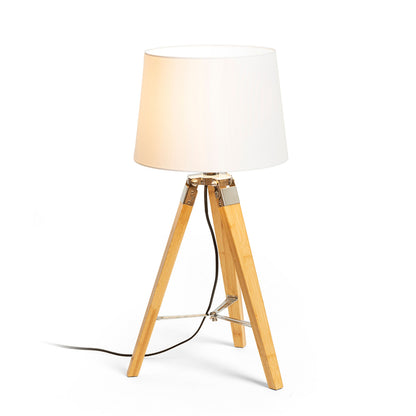 RENDL table lamp ALVIS/AMBITUS 30 table  Polycotton white/bamboo 230V LED E27 15W R14041 2