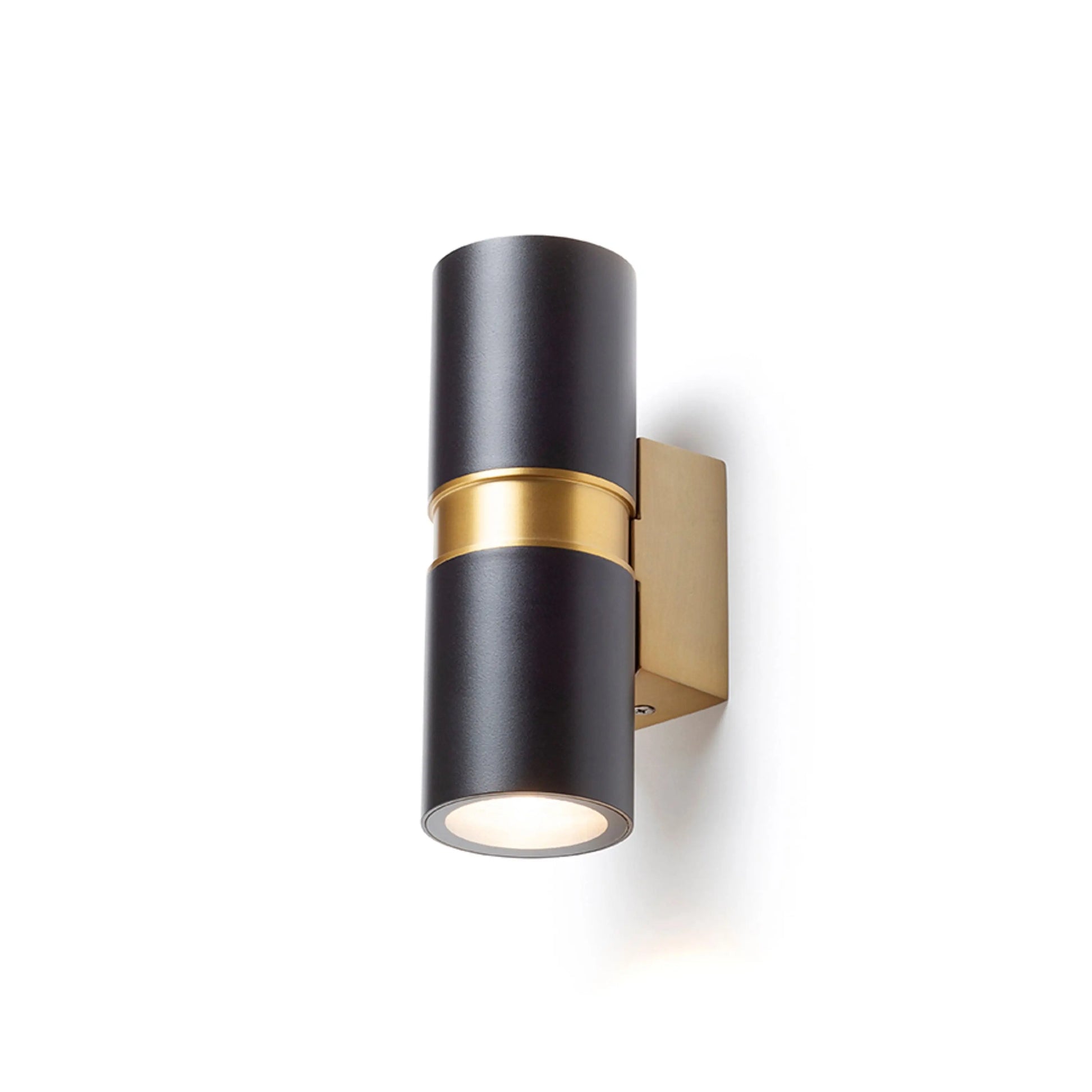 RENDL outdoor lamp MANO wall black/brushed brass 230V LED GU10 2x8W IP54 R14128 1