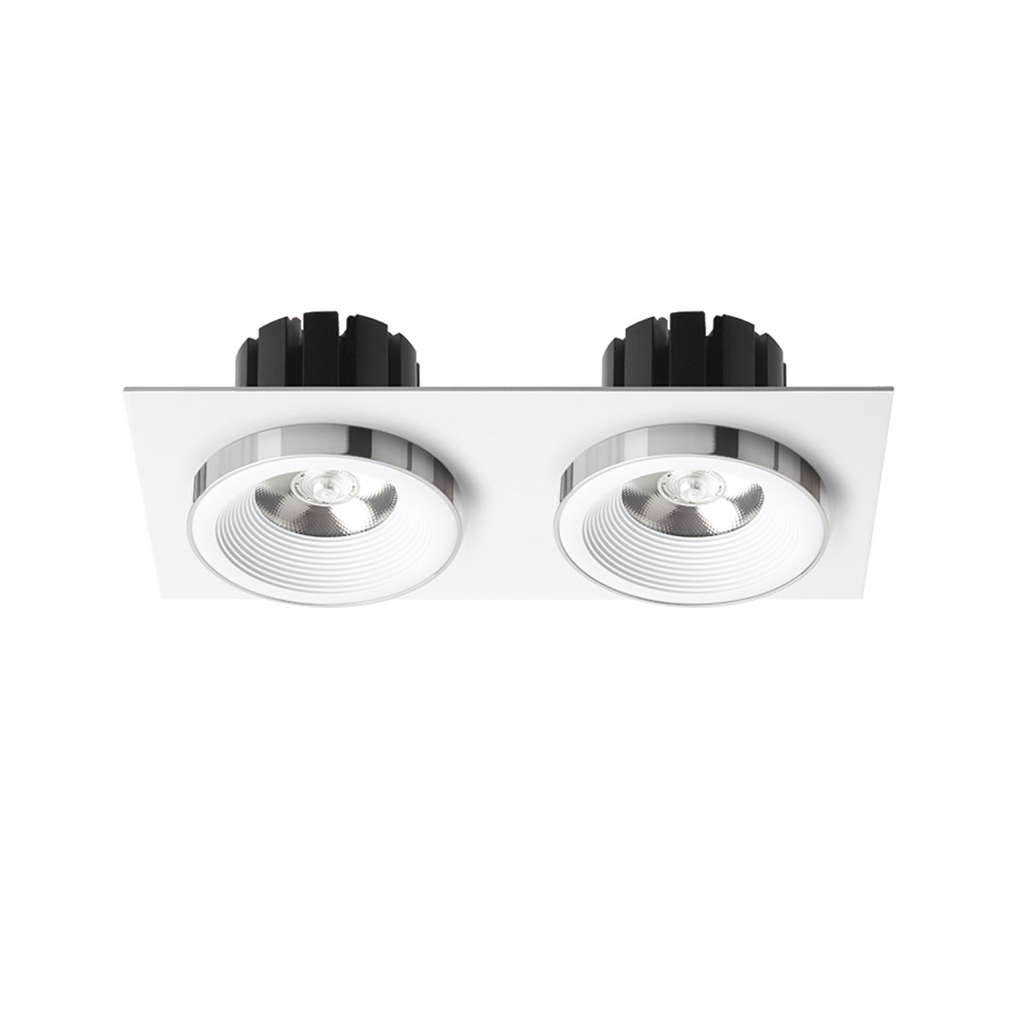 RENDL recessed light SHARM SQ II recessed white chrome 230V LED 2x10W 24° 3000K R14582 2
